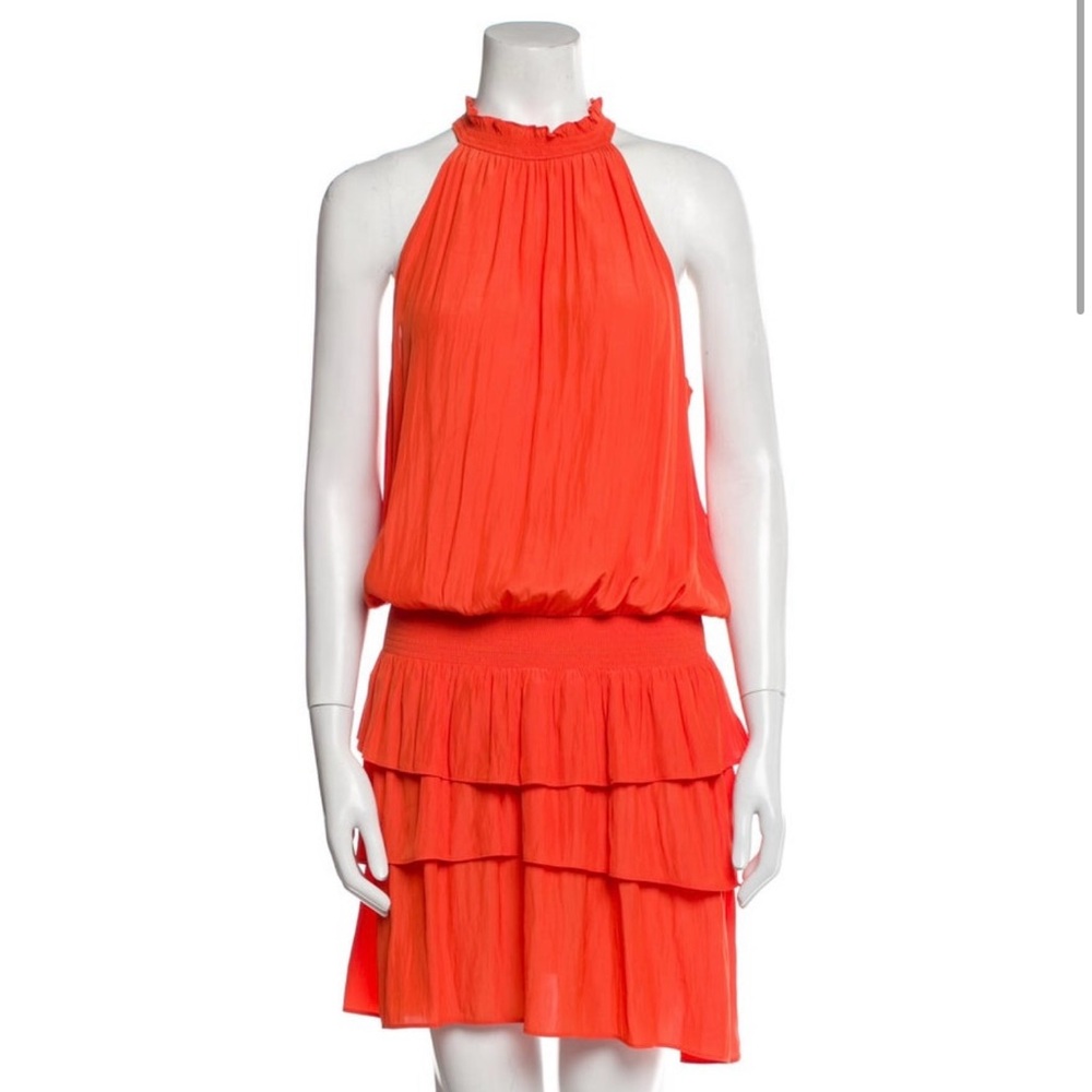 Ramy Brook Vibrant Orange Halter Dress